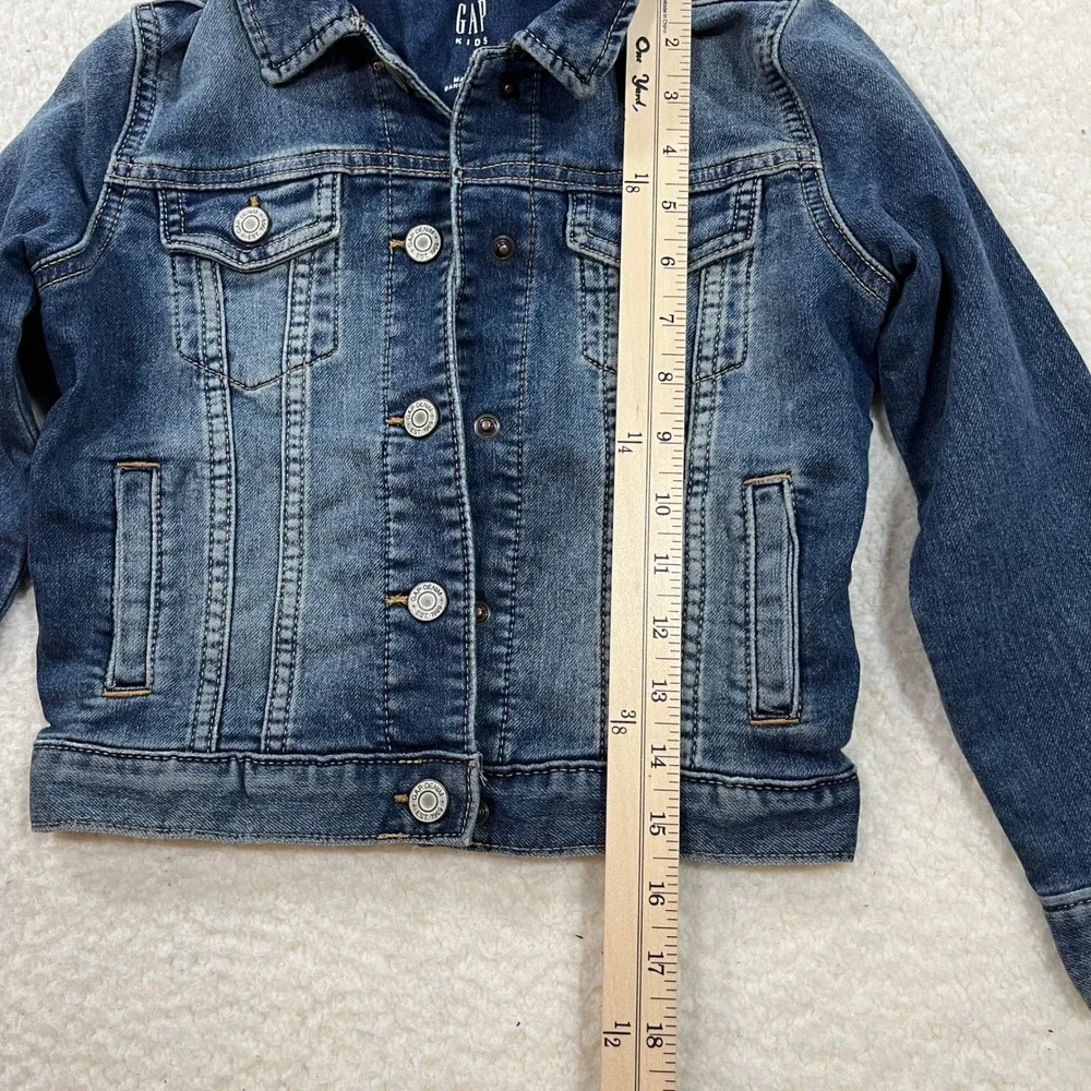 Gap Denim Jacket Kids S Blue Medium Indigo Knit Denim Trucker 334440-00 7513